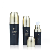 Flacon de lotion en acrylique personnalisé 50g, flacon de crème noir avec bouchon en liège 120ml, flacon vide pour lotion en forme de balle