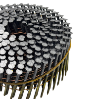 Clous en bobine à tige annulaire de 15 degrés, collés sur fil, 2,5x50 pour palettes, à utiliser avec une cloueuse pneumatique à bobine