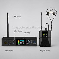 Système IEM sans fil professionnel IEM206TFT avec récepteur de poche à écran TFT, 100 canaux, portée de 80 mètres, émetteur montable en rack