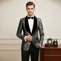 Blazer de costume italien à simple boutonnage pour homme, style jacquard léopard, coupe ajustée, pour mariage ou cérémonie