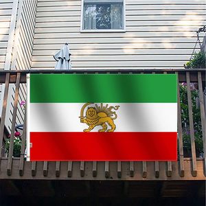 Bandera Personalizada de Alta Calidad de Doble Cara, Bandera Persa Antigua Histórica de Irán con León y Sol, Impresión Digital, Asta de Aluminio, 3x5 Pies - Product Image 3