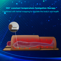 Cama y Manta de Sauna Infrarroja Acrílica Moderna con Terapia de Luz Roja e Iones Negativos, Cápsula de Spa Infrarrojo para Saunas Secas
