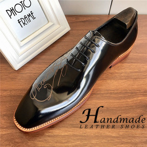 Chaussures habillées haut de gamme en cuir véritable pour hommes - Chaussures en cuir gravées à bout pointu et finition brillante, style Oxford - Product Image 6
