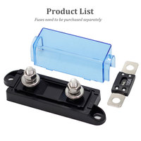 Porte-fusibles automobile MEGA 32V DC 30A-500A à fixation par boulons, bloc de fusibles automobile avec couvercle transparent pour bateaux marins et camping-cars