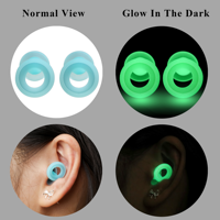 Bouchons d'oreilles en silicone personnalisés avec logo lumineux dans le noir, réduction du bruit pour le sommeil et les voyages, réutilisables, certifiés EN352-2