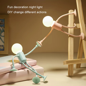 Wholesale Cute Cartoon Sportsman Smart Home <b>Night</b> <b>Light</b> Mini Portable <b>Bulb</b> Lamp Suction Cup Bendable Desk for Tabletop Shelves - Product Image 5