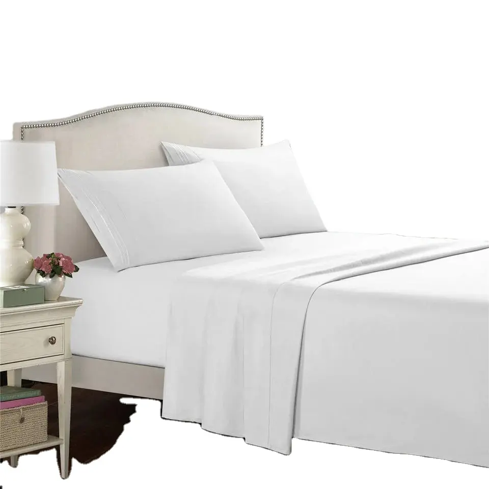 "Großhandel 5-Sterne-Hotel Qualität Baumwolle Dobby Streifen Einzelbettwäsche - weiß, luxuriöses Bettwäsche-Set für Hotels"