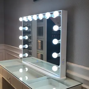 DoCareLife 100*80CM LED iluminado salón de maquillaje espejo de vanidad Hollywood espejo de maquillaje de belleza cosmética