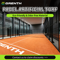 Gazon artificiel pour padel, logo personnalisé, terrain de padel 15 mm 12 mm bleu vert, gazon de tennis padel avec lignes blanches intégrées, résistant aux UV, gazon synthétique