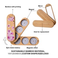 Boîte à maquillage magnétique vide, design écologique biodégradable, palette de fards à paupières, 6 couleurs, conteneur pour fards à paupières
