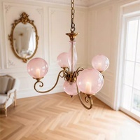 Lustre multi-têtes en fer et verre, style Palais Français, luxe romantique