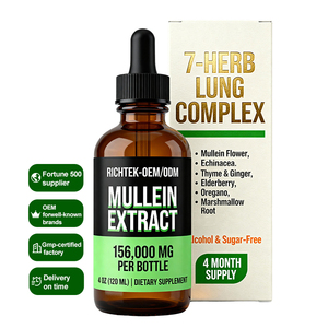 Oem nhãn hiệu riêng mullein lá chiết xuất chất lỏng giọt hỗ trợ hô hấp giữ gìn sức khỏe tự nhiên Halal Hữu Cơ mullein giọt - Product Image 1