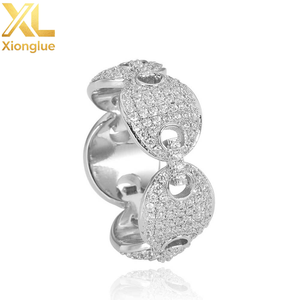 Hot Selling 7mm Width <b>Silver</b> Gold Plated Hop Brass Bling Zircon <b>Rings</b> for Weddings Anniversary Gift Party <b>Men</b> Women - Product Image 3