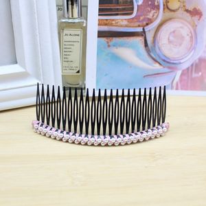 Peineta de Pelo con Perlas, Diseño Geométrico de Resina Plástica, Adorno de Cristal Blanco para Mujer, Verano 2021, Origen Yiwu - Product Image 3