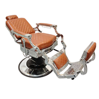 Chaise de barbier professionnelle de haute qualité et moderne avec rotation à 360 degrés et revêtement en cuir PU pour salon de coiffure et institut de beauté