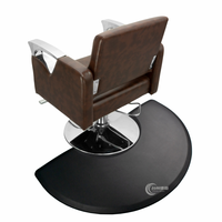 Tapis de salon semi-circulaire noir pour coiffeur-Tapis de sol confortable de 1/2 "d'épaisseur