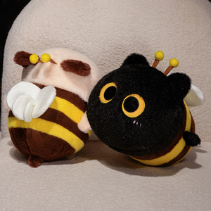 Khuyến Mãi Bee Hình Con Mèo Màu Đen Thú Nhồi Bông Kitty Mèo Phong Cách Bee Đồ Chơi Sang Trọng Với Thêu Đôi Mắt Lớn Tùy Chỉnh Mô Hình Có Thể - Product Image 6