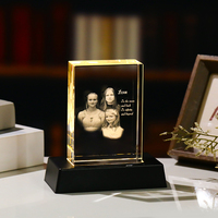 Save 15% K9 Clear Blank Crystal Cube Personalized 3D Laser Family Photo Frame for Festival Day Gifts