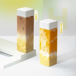 MAYSURE High Tall Voss botella cuadrada 300ml 500ml desechable PET bebida <span class=keywords><strong>Botel</strong></span> para Juce leche té taza miel plástico jugo Bottels - Product Image 6