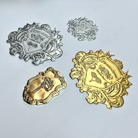 Autocollants en feuille d'aluminium dorée 3D en relief de haute qualité, étiquettes personnalisées pour bouteilles de vin et de parfum, artisanat métallique, emballage personnalisé