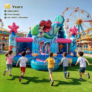 Castillo Inflable Comercial de PVC Resistente de 0.55mm con Diseño de Sirena, Parque Infantil de PVC con Temática Oceánica para <span class=keywords><strong>Alquiler</strong></span> en Carnavales al Aire Libre - Product Image 1
