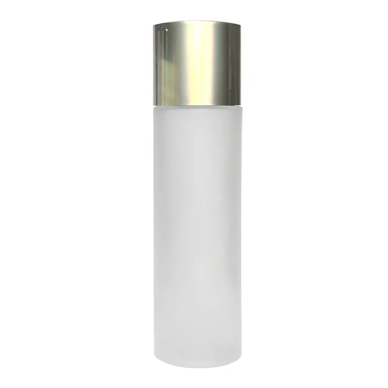 Botella de vidrio transparente esmerilado de alta calidad, botella de loción de vidrio espray de 100 ml, 4oz, con tapa de bomba de pulverización de plata y oro, 200ml, precio bajo