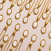 Collier personnalisé avec initiales, vente en gros, OEM, acier inoxydable, pendentif 26 lettres, chaîne plaquée or, bijoux de mode, usine