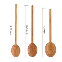 Cuillère à Miel de Luxe en Bois d'Olivier Naturel Ensemble de Cuillères à Long Manche pour Café Thé Milkshake Cuisine