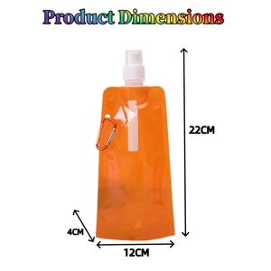 Botella de Agua Plegable Portátil de PE con Logotipo Personalizado, con Mosquetón, para Deportes al Aire Libre, Senderismo, Camping, Ciclismo, Conciertos - Product Image 2
