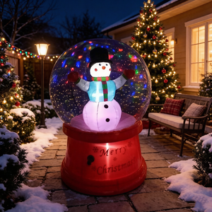 Globo de Nieve Inflable Navideño de 6 Pies con Muñeco de Nieve, Luces LED y Música, Decoración Navideña para Jardín Exterior - Product Image 3