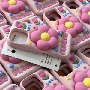 Cover per telefono in Silicone per telefono con bordo a forma di fiore, graziosa, a forma di fiore, Anti-goccia, per <span class=keywords><strong>iPhone</strong></span> 16 15 14, 12 11 - Product Image 5