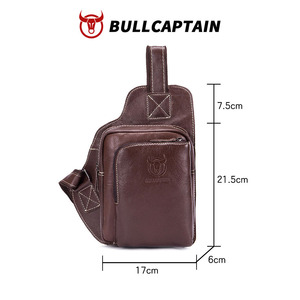 Bolso Bandolera de Cuero Genuino de Alta Calidad BULLCAPTAIN con Logotipo Personalizado, Estilo Vintage, Impermeable, para Hombre - Product Image 5