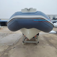 Bateau pneumatique de pêche en aluminium à double coque en V de 4,8 m (16 pieds) avec coque en PVC/Hypalon/Orca de 1,2 mm pour yacht sportif, vente de bateaux à rames