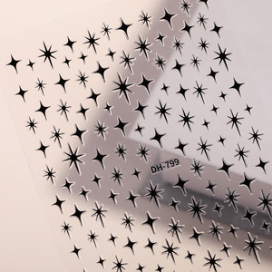 Pegatinas de Uñas con Estrella de 4 Puntas en Lámina Dorada Personalizadas, Decoraciones Metálicas Minimalistas para Arte de Uñas, Suministros para Salón de Uñas al por Mayor - Product Image 1