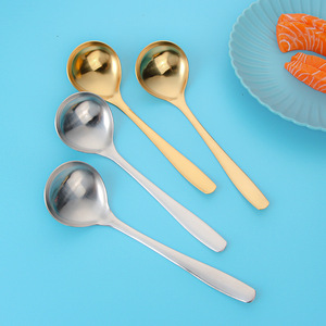 304 Stainless Large Soup Spoon, Thickened Deep Round Head, Buffet & Porridge Use - Product Image 3