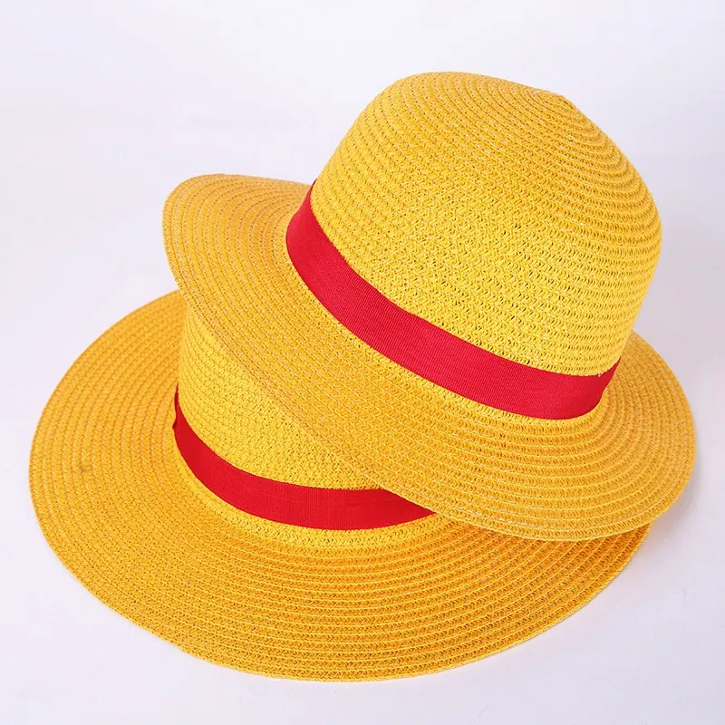 CUSTOM LOGO personalizados summer paper foldable sombrero de hombre luffy straw sun hats for women summer kids