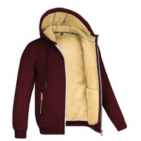 Manteaux d'hiver en laine d'agneau, vestes chaudes épaisses à manches longues avec fermeture éclair, sweats à capuche décontractés en polaire noire pour hommes et femmes