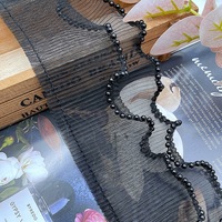 En gros 9CM Broderie Décorative Maille Volant Perle Perlée Bordure Dentelle Garniture