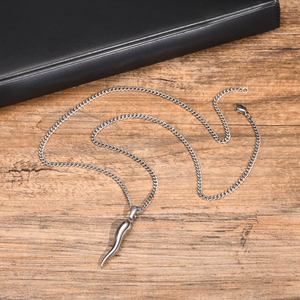 Fashion Custom Personalized Stainless Steel High Polished 18K <strong>Gold</strong> Plated <strong>Cornicello</strong> Italian Horn Pendant <strong>Necklace</strong> - Product Image 6