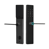 Serrure Intelligente WiFi avec Carte Mémoire, Verre Trempé, Acier à Haute Teneur en Carbone, Déverrouillage par Carte, Mot de Passe Temporaire, Clé d'Urgence pour Porte de Sécurité