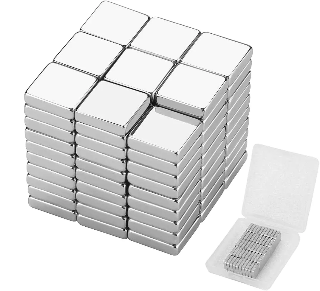 2X2X1 Strong Permanent Neodymium Square Block Magnets For Glass Magnetic Boards Refrigerators