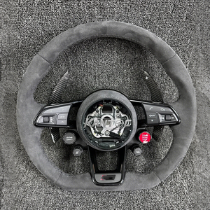 Volant en Alcantara noir complet compatible avec <span class=keywords><strong>Audi</strong></span> A3 A4 B9 A5 RS3 RS4 RS5 S3 S4 S5 S6 S7 A1 A7 A8 B9 B8.5 B8 A6 R8 <span class=keywords><strong>TT</strong></span> RS6 Q5 - Product Image 3