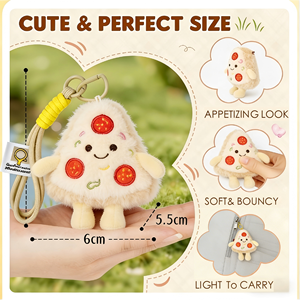 Peluche Pizza Mignonne Personnalisable, Jouet en Peluche Alimentaire Doux, Porte-clés Cadeau pour Enfants, Idéal pour les Fêtes d'Anniversaire - Product Image 3