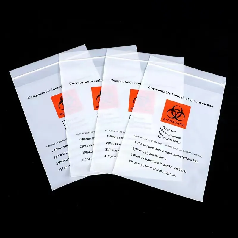 Factory 3 layers / 4 layers medical biohazard specimen zipper bag Laboratory Sample Specimen Bag for hospital