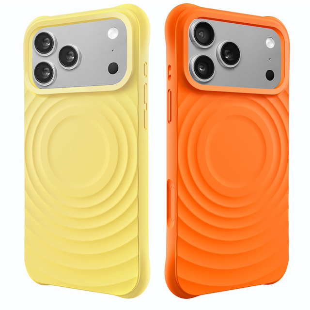 Ripple Textured Magnetic Liquid Silicone Phone Case for iPhone 17 Pro Max Mobile Phone Cover for iPhone 17 16 LM047