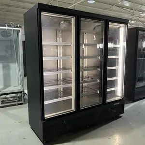 -25 Congelador de puerta de vidrio de 3 puertas de tira magnética sin escarcha de alta calidad para alimentos del océano y helados - Product Image 1