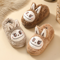 labubu Chaussons d'hiver pour femmes en EVA à bout fermé, nouveau style, semelle épaisse antidérapante avec motifs de dessins animés mignons