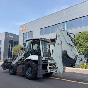 Chargeuse-pelleteuse compacte blanche 388H avec chargeur frontal et accessoire d'excavation arrière, poids 7000 kg, moteur puissant - Product Image 2
