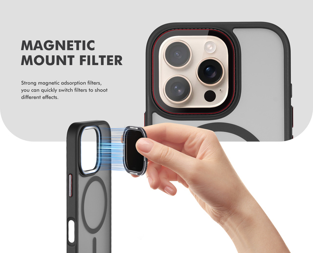 K1 MagiFilter Phone Cage Portable Filter Adapter Phone Protective Case With Filter Phone Accessory for iPhone 16 Pro/max /plus