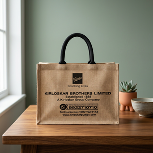 Bolsas de Yute Ecológicas con Asas Negras, Bolsas de Compras Reutilizables y Biodegradables, Logotipo Personalizado, Venta al Por Mayor - Product Image 1